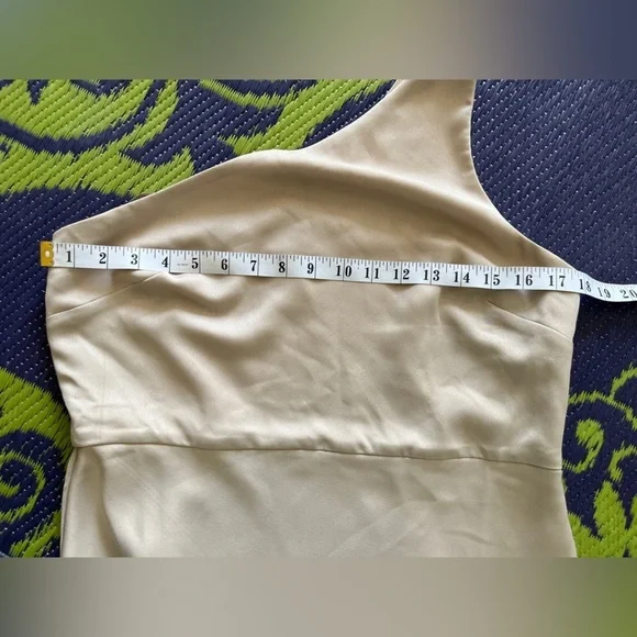 Anthropologie BHLDN Dylan One-Shoulder Satin Formal Cocktail Maxi Dress 12 NWOT - Picture 14 of 16